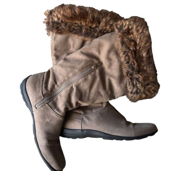 Natural Soul By Naturalizer Woman's Faux Fur Suede Knee High FABIANO Boots 8.5 M - Picture 4 of 9